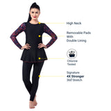 Neon Splatter Women's PADDED SWIM DRESS (Full) (Sun Protected and Chlorine Tested)