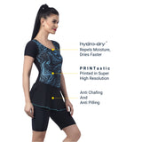 Marble Twirl Women's PADDED SWIM DRESS (Half) (Sun Protected and Chlorine Tested)