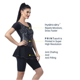 Marble Twirl Women's PADDED SWIM DRESS (Half) (Sun Protected and Chlorine Tested)