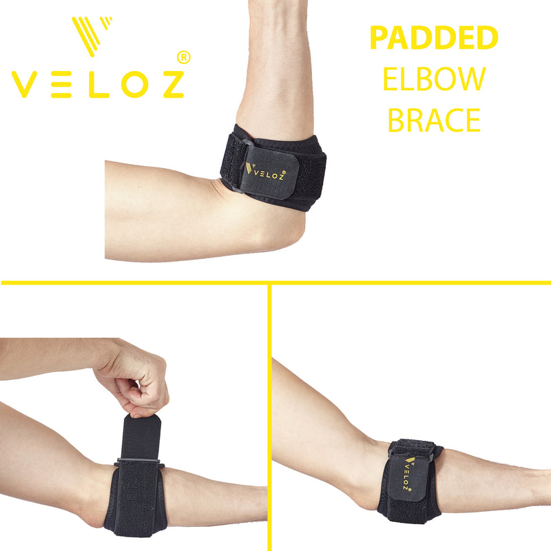 Veloz Tennis Elbow Support | Neoprene (Breathable & Padded)