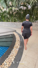 The Boost Women's PADDED SWIM DRESS (Half)  (Sun Protected and Chlorine Tested)