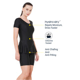 All Day Women's PADDED SWIM DRESS (Half)  (Sun Protected and Chlorine Tested)