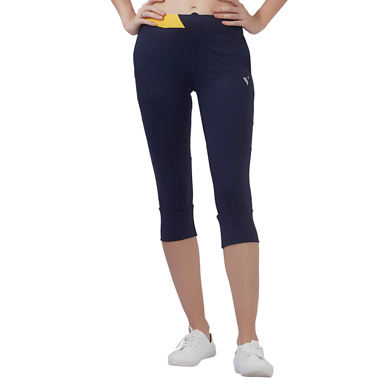 Power Double (Dual Pocket) Women 3/4TH LEGGING (High Rise Waistband with hydro-dry Tech)